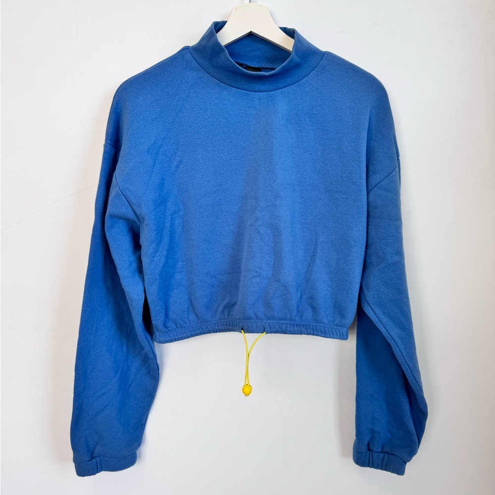 Savvi Tara Crop Sweatshirt in Cobalt Blue Size Small - Picture 3 of 7